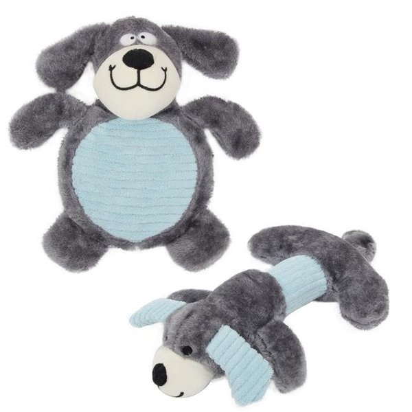 Petpurifiers Cozy Play Plush Chew Dog Toy; Grey & Blue - Set of 2; One Size PE678254